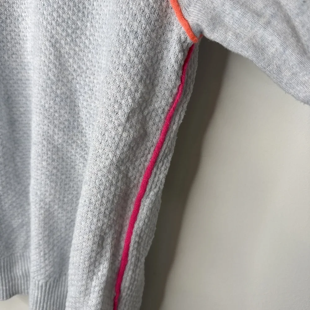 Lisa Todd Neon‎ Embroidered Heart Waffle Knit Pullover Sweater Women's L Blue
